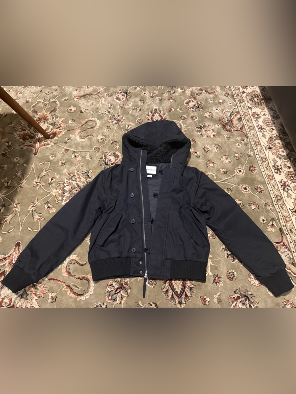 Women's Black Hooded Bomber Jacket - Sunday Best